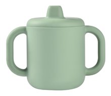 Hrnček pre bábätká Silicone Learning Cup Beaba Sage Green s vrchnákom na učenie sa piť zelený od 8 mes BE913544