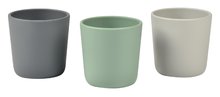 Poháre pre bábätká Silicone Glass Set Beaba Grey Sage & Mineral zo silikónu 3 kusy od 4 mes