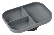 Tanier pre bábätká Silicone Suction Plate Beaba Mineral Grey zo silikónu rozdelený sivý od 4 mes