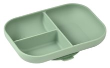 Farfurie pentru bebeluși Silicone Suction Plate Beaba Sage Green din silicon divizat verde de la 4 luni BE913549