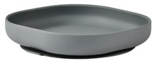 Farfurie pentru bebeluși Silicone Suction Plate Beaba Mineral Grey gri din silicon de la 4 luni BE913550