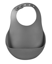 Előke Silicone Bib Beaba Mineral  puha szilikonból gombokkal szürke 4 hó-tól BE913558