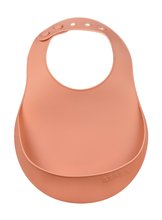 Elpőke Silicone Bib Beaba Terracotta puha szilikonból gombokkal narancssárga 4 hó-tól  BE913559