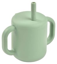 Bögre kisbabáknak Silicone Straw Cup Beaba Sage Green szívószállal való ivás tanulásához zöld 8 hó-tól BE913573