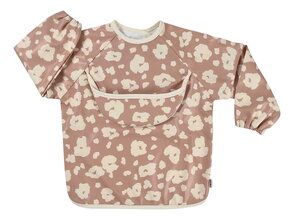 Podbradník 2v1 Bib with Removable Sleeves Savannah Bloom Beaba s odnímateľnými rukávmi vodeodolný hnedý od 4 mes BE913597