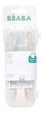 Első gyakorló kanalak First Age Silicone Spoons Clay Misty Green Duo Beaba szilikonból önálló étkezéshez praktikus tárolóban 2 db barnás-zöld 4 hó-tól