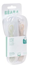 Tréningové lyžičky Second Age Silicone Spoons Clay Misty Green Beaba zo silikónu na samostatné jedenie 2 kusy zeleno-hnedé od 8 mes