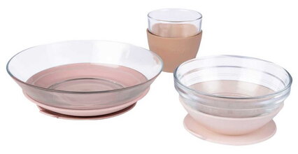 Jedálenská súprava zo skla Duralex Glass Meal Set Cotton Candy Beaba z vysokokvalitného temperovaného materiálu od 4 mes BE913644