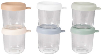 Sada dóz na jedlo Conservative Jars Natural Color Mix Beaba 250 ml 6 kusov z kvalitného skla