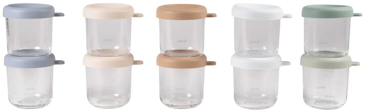 Sada dóz na jedlo Conservative Jars Natural Color Mix Beaba 250 ml 10 kusov z kvalitného skla