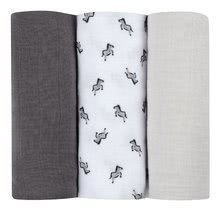 Scutece textile din bumbac muselină Cotton Muslin Cloths Beaba Savane set 3 bucăți 70*70 cm de la 0 luni gri