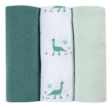 Scutece textile din bumbac muselină Cotton Muslin Cloths Beaba Jurassique set de 3 bucăți 70*70 cm de la 0 luni verzi