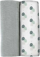Textilné plienky z bavlneného mušelínu Bolte 2 Swadlles 120 cm Beaba Mirage Grey/Jungle sada 2 kusov od 0 mes