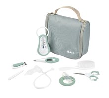 Toaletní potřeby pro miminko Hanging Toiletry Pouch Beaba Sage Green v závěsné taštičce s 9 doplňky zelené od 0 měs