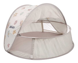 Plážový stan pre deti Breezynest Anti UV Tent Clay Earth Beaba s 360° ventiláciou a ochranou proti piesku a hmyzu béžový od 0-24 mes