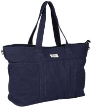 Pelenkázótáska babakocsihoz Madrid Bag XXl Denim Beaba pelenkázó alátéttel és babakocsi rögzítőpánttal extra nagy kék