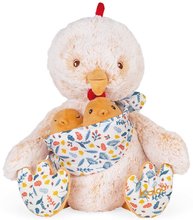 Plyšový otec kohút s kuriatkami Linoo Chicken Dad Plush Paul Kaloo krémový 35 cm z jemného plyšu v darčekovej krabičke od 0 mes