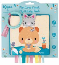 Textilní knížka medvěd Choo at home Activity Book Kaloo s kroužkem pro nejmenší od 0 měsíců