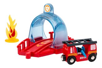 Požiarna služba s interaktívnym tunelom Rescue Action Tunnel Kit Smart Tech Sound BRIO s hasičským vozňom od 3 rokov BRIO9765