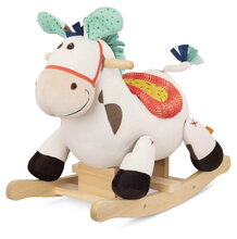 Hojdací kôň Spotty B-Toys plyšový s drevenou základňou béžový od 18 mes BTBX1935Z