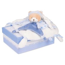Plüss mackó dédelgetésre Petit Chou Doudou et Compagnie kék 27 cm ajándékcsomagolásban 0 hó-tól DC2716