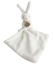Plüss nyuszi dédelgetésre Bunny Flower Box Doudou et Compagnie fehér 10 cm ajándékcsomagolásban 0 hó-tól DC303