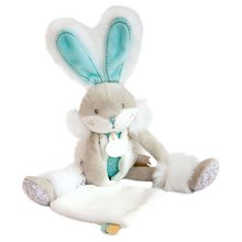 Plyšový zajačik Bunny Almond Lapin de Sucre Doudou et Compagnie tyrkysový 31 cm v darčekovom balení od 0 mes DC3487