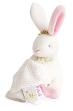 Plyšový zajačik na maznanie Bunny Star Perlidoudou Doudou et Compagnie biely 10 cm v darčekovom balení od 0 mes DC3513