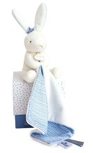 Plüss nyuszi dédelgetésre Bunny Sailor Perlidoudou Doudou et Compagnie kék 10 cm ajándékcsomagolásban 0 hó-tól DC3514
