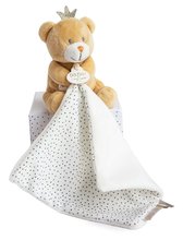 Plüss mackó dédelgetésre Bear Little King Perlidoudou Doudou et Compagnie barna 10 cm ajándékcsomagolásban 0 hó-tól DC3515