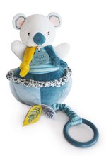 Plyšová koala s melódiou Yoca le Koala Music Box Doudou et Compagnie modrá 20 cm v darčekovom balení od 0 mes