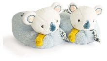 Papuci pentru bebeluși cu zornăitoare Yoca le Koala Doudou et Compagnie albaștri în ambalaj cadou de la 0-6 luni DC3675