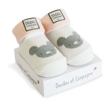 Zokni újszülött részére Birth Socks Doudou et Compagnie rózsaszín lágy mintával 0-6 hó DC3702