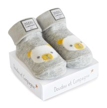 Zokni újszülött részére Birth Socks Doudou et Compagnie szürke lágy mintás 0-6 hó DC3704