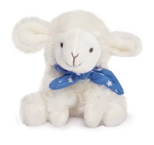 Oiță de pluș Lamb Scrunchie Doudou et Compagnie albă cu model batic 12 cm diferite tipuri de la 0 luni DC3817