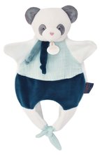 Plyšová panda na bábkové divadlo Doudou Amusette 3v1 Doudou et Compagnie modrá 30 cm od 0 mes DC3824