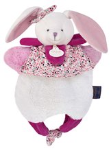 Plyšový zajačik na bábkové divadlo Doudou Amusette 3v1 Doudou et Compagnie ružový 30 cm od 0 mes DC3825
