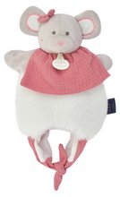 Șoricel de pluș pentru teatru de păpuși Doudou Amusette 3v1 Doudou et Compagnie roz 30 cm de la 0 luni DC3827