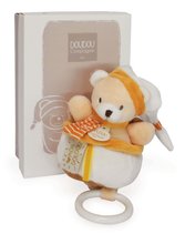 Plyšový medvedík s melódiou Méli Mélo Doudou et Compagnie oranžový 20 cm od 0 mes DC3836