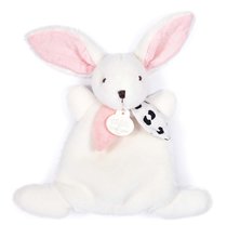 Plyšový zajačik na maznanie Happy Blush Doudou et Compagnie ružový 17 cm v darčekovom balení od 0 mes DC3884