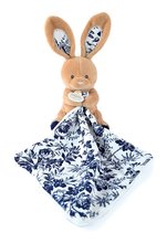 Plyšový zajačik na maznanie Bunny Navy Boh'aime Doudou et Compagnie modrý 12 cm v darčekovom balení od 0 mes DC4016