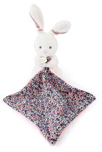 Plyšový zajíček s látkou na mazlení Bunny Plush with Comforter Boh'aime Doudou et Compagnie v dárkovém balení růžový 12 cm od 0 měsíců