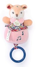 Cerb de pluș cu melodie Music Box Boh'aime Doudou et Compagnie roz 14 cm în ambalaj cadou de la 0 luni DC4022