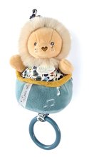 Leu de pluș cu melodie Music Box Boh'aime Doudou et Compagnie cu model 14 cm de la 0 luni DC4026