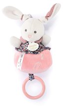 Plyšový zajíček s melodií Music Box Boh'aime Doudou et Compagnie růžový 14 cm od 0 měs. DC4028
