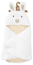 Plyšová zavinovačka pre bábätká Happy Wild Baby Nest Doudou et Compagnie biela 70 cm od 0 mes DC4041