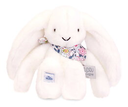 Plyšový zajíček Fleurette the Bunny White Doudou et Compagnie bílý 25 cm od 0 měsíců