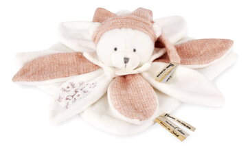 Plyšový medvídek na mazlení Doudou 25 Years Doudou Collector Pink Doudou et Compagnie v dárkovém balení růžový 25 cm od 0 měs