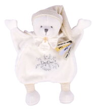 Plyšový medvídek na mazlení Doudou 25 Years Doudou Cape White Doudou et Compagnie v dárkovém balení bílý 25 cm od 0 měs