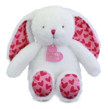 Plyšový zajačik Bunny Je T'aime Doudou et Compagnie v darčekovej taške biely 25 cm od 0 mes DC4372